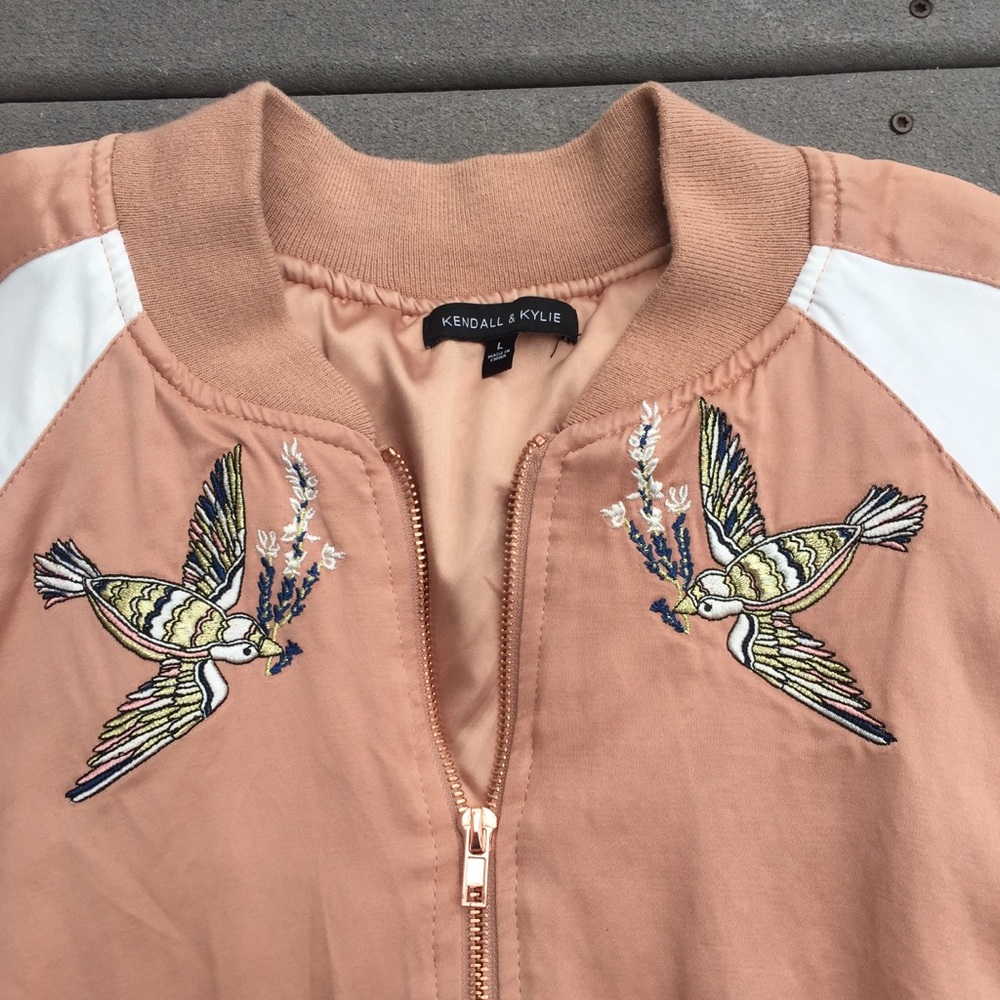 Kendall & Kylie Freedom Satin Bomber Jacket - Picture 3 of 8